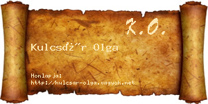 Kulcsár Olga névjegykártya