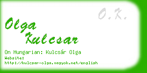olga kulcsar business card