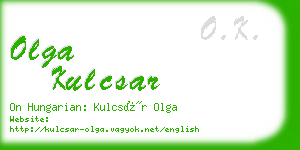 olga kulcsar business card